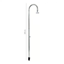 ducha acero bastón c/43 curva monomando