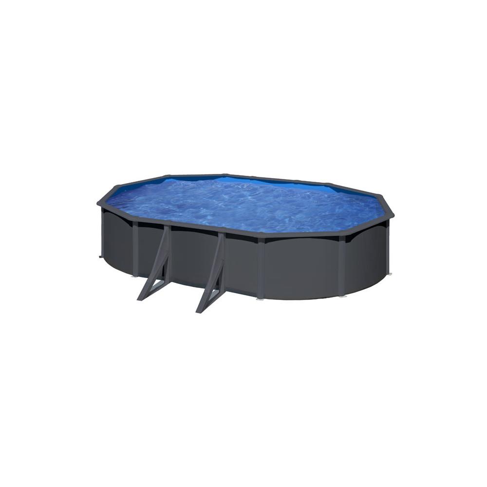 Gre Piscina Anthracite Ovalada