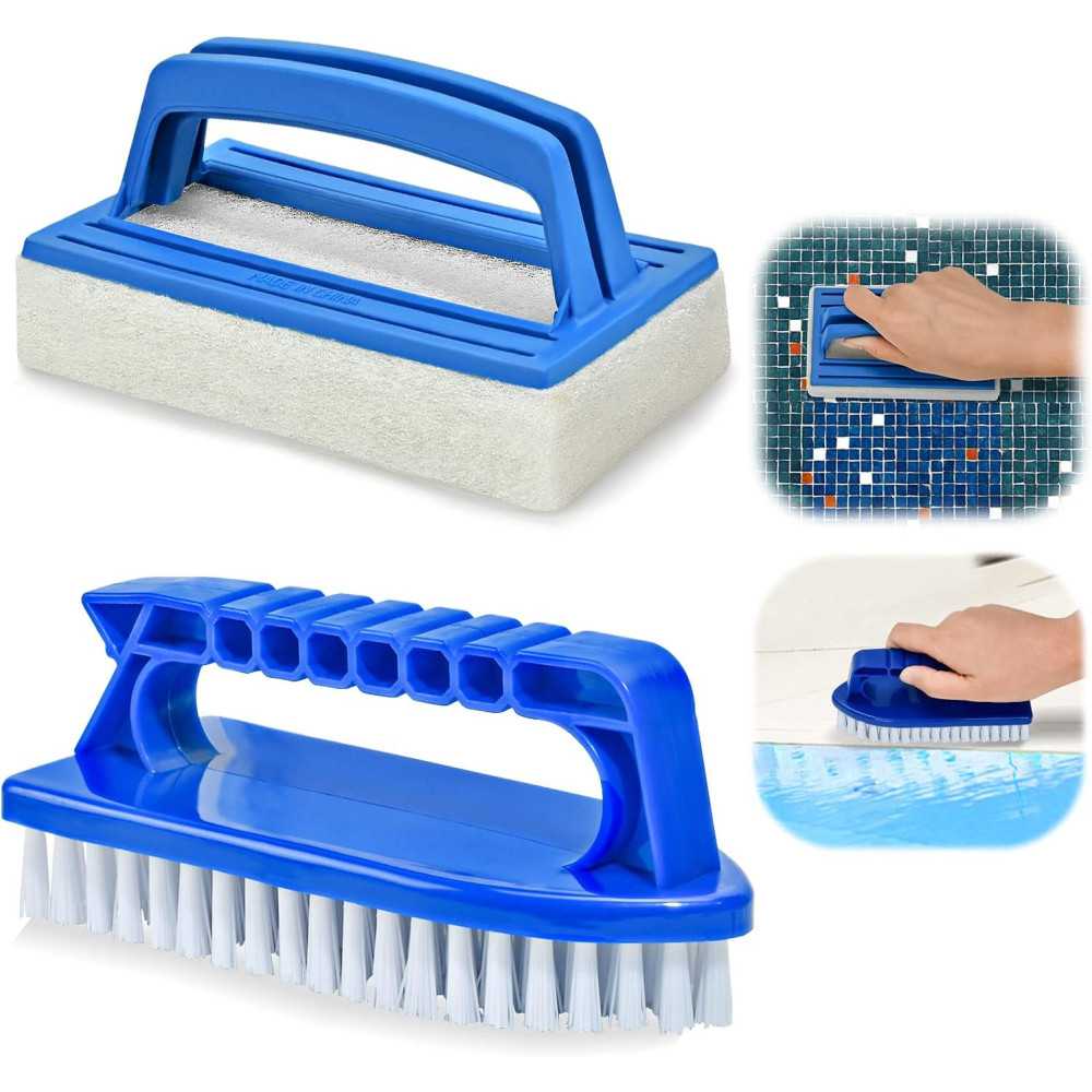 cepillo mano limpieza bordes rincones piscina