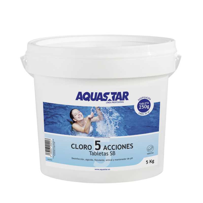 cloro pastillas aquastar 250g multifunción 4 en 1