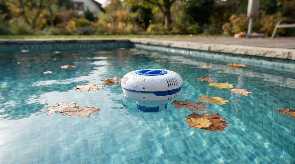 Dosificador flotante de producto invernador en la piscina